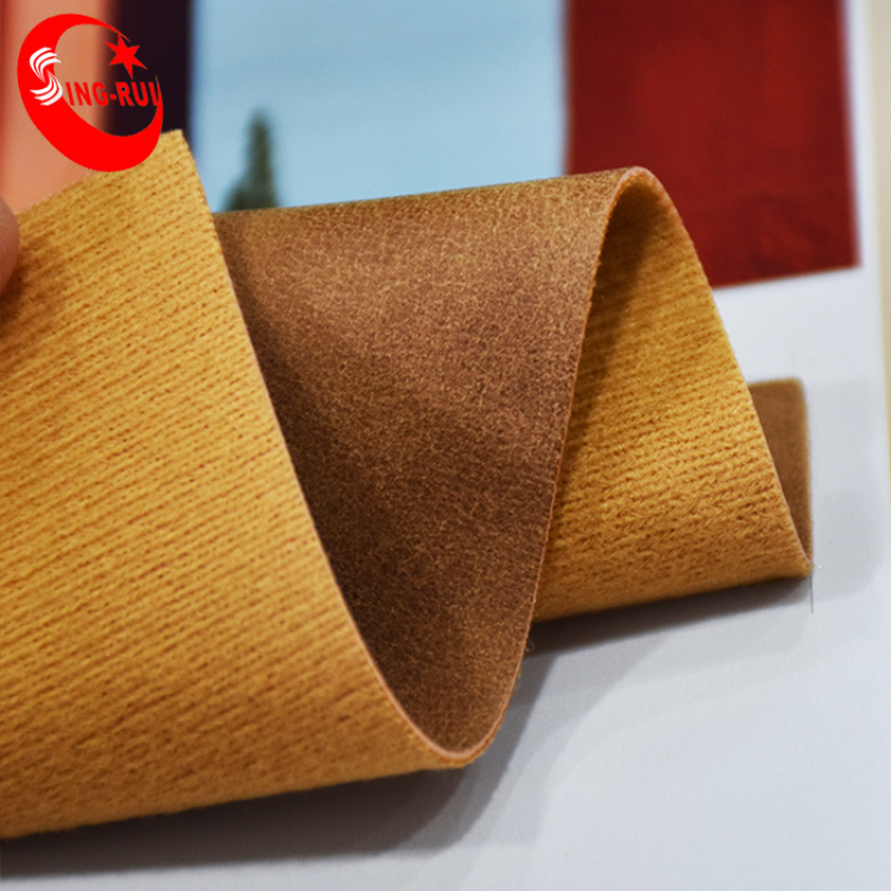 Tanned Imitation Cow Nubuck PU Vegan Artificial Leather for shoe for bag
