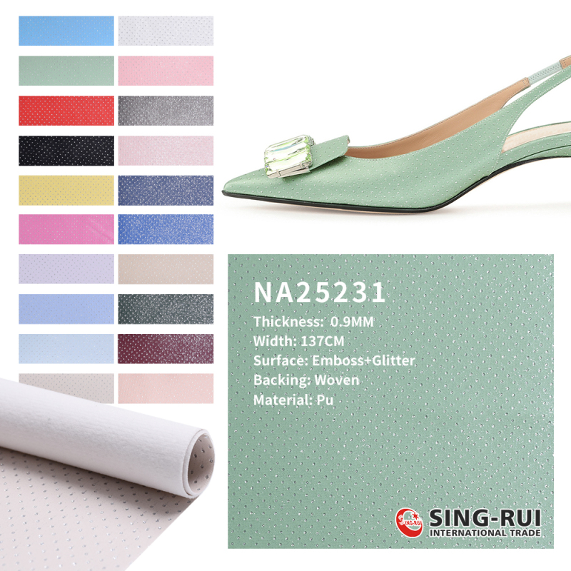 Custom A4 Embossed Shiny Faux Leather Sheet Vinyl Fabric Pu Leather For Shoes