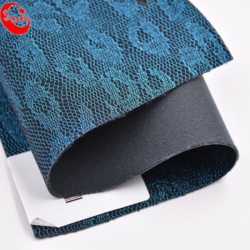 Lace Pattern Pu Leather Fabric For Shoes And Bags