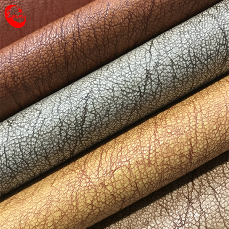 China Custom High Quality 0.8Mm Single Brush Backing Synthetic Leather Pvc  Pu Leather Fabric For Women Bag Leather
