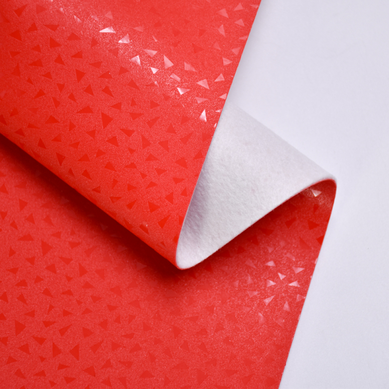 Free Sample 2020 s/w collection  emboss  pvc Synthetic Leather Fabric for shoes triangle pattern Multiple colors to choose from