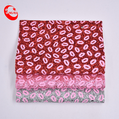 блестящий стиль Pink Lip Glitter Fabric для обуви