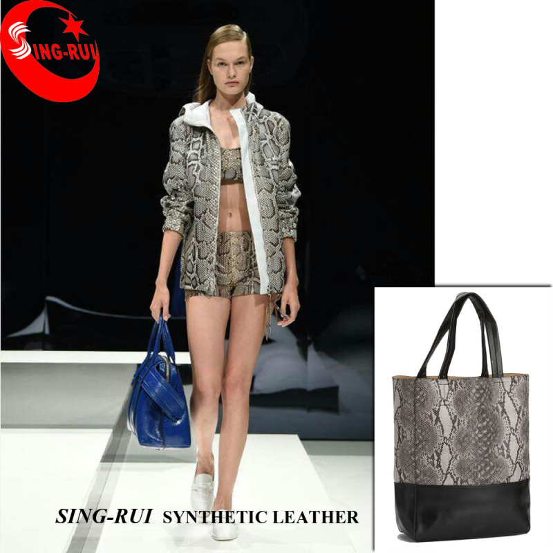 PU Leather For Bags Imitation Snake Skin Pattern For Bag