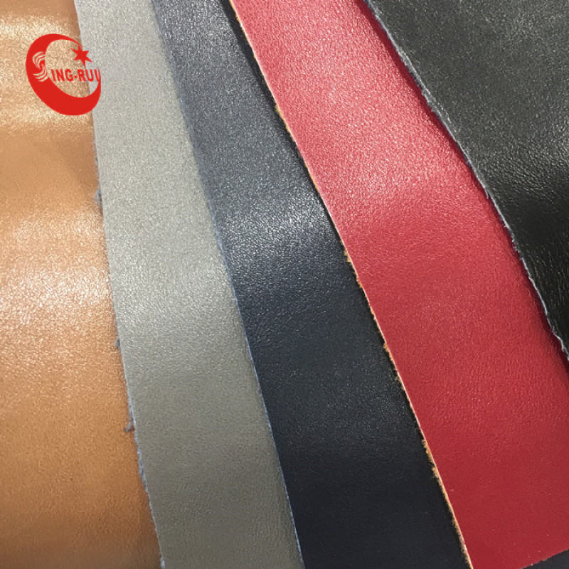 Smooth Shinny Nappa PU leather Woven Backing For  Shoes