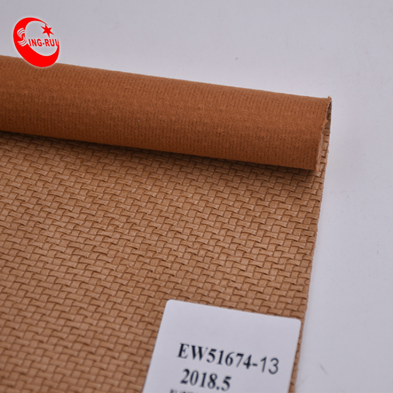 Weave Pattern PU Cotton Synthetic Leather Fabric