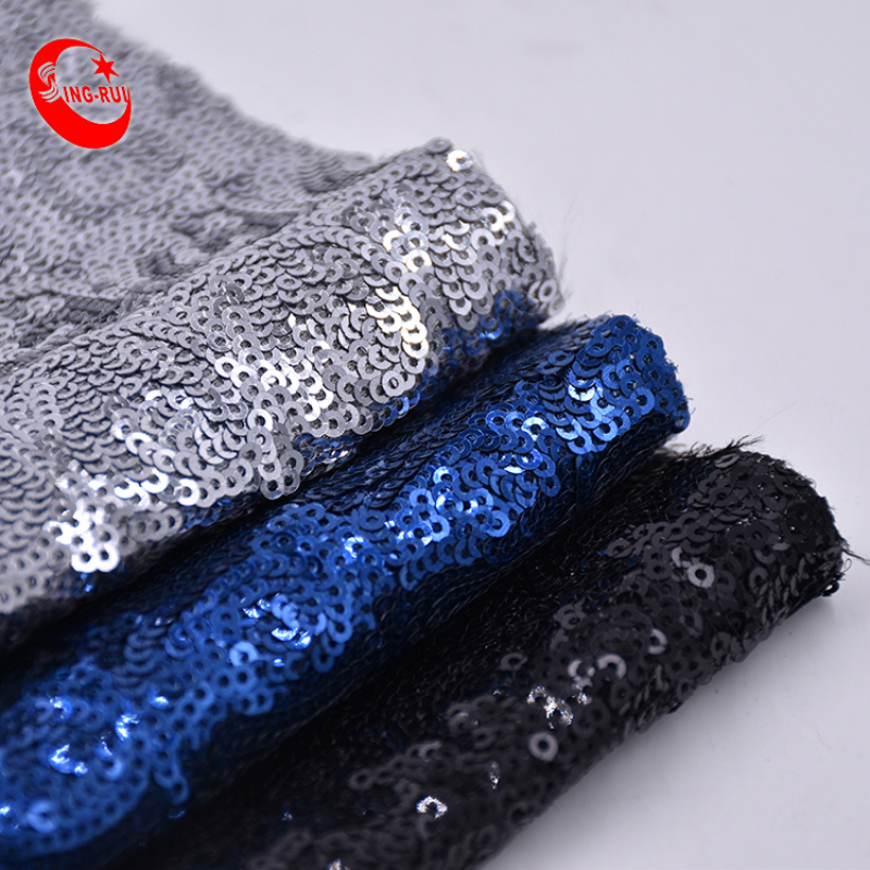 wholesale Design Sequin glitter material Fabric Mesh Tulle spangle paillette Fabric sheet With a Good Price for shoe bag dress