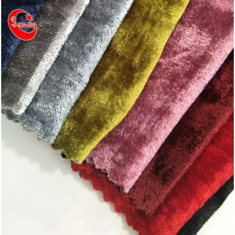 China Manufacturer Multi-Colors Design Furniture Retro Sofa Fabric Crush Holland Velvet Upholstery Fabric  For Sofa