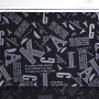 Custom Screen Printed Digital Alphabet Pattern Black Nubuck Pu Faux Leather Sheets Fabric For Shoes