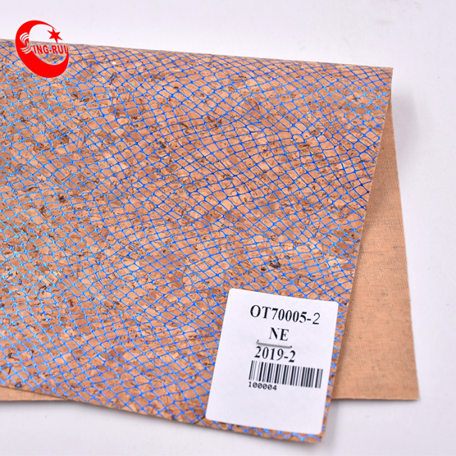 Natural Cork Raw Material Fabric No Harmful To Human Body Pu Leather Belt Material Cork Fabric For Bag Making