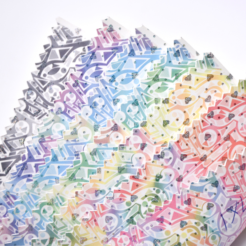 2022 NEW Free Sample Designer Printed Emboss Foil quality woven 1.35mm  synthetic pu leather material for shoes