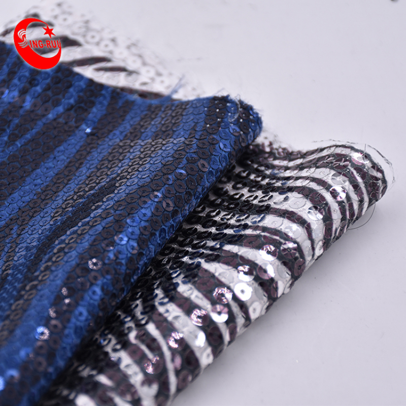 Hot Selling Textile Wave Sparkling Competitive Price Reversible Sequin Fabric Online  For Shoe Bags Dress Garment Wedding