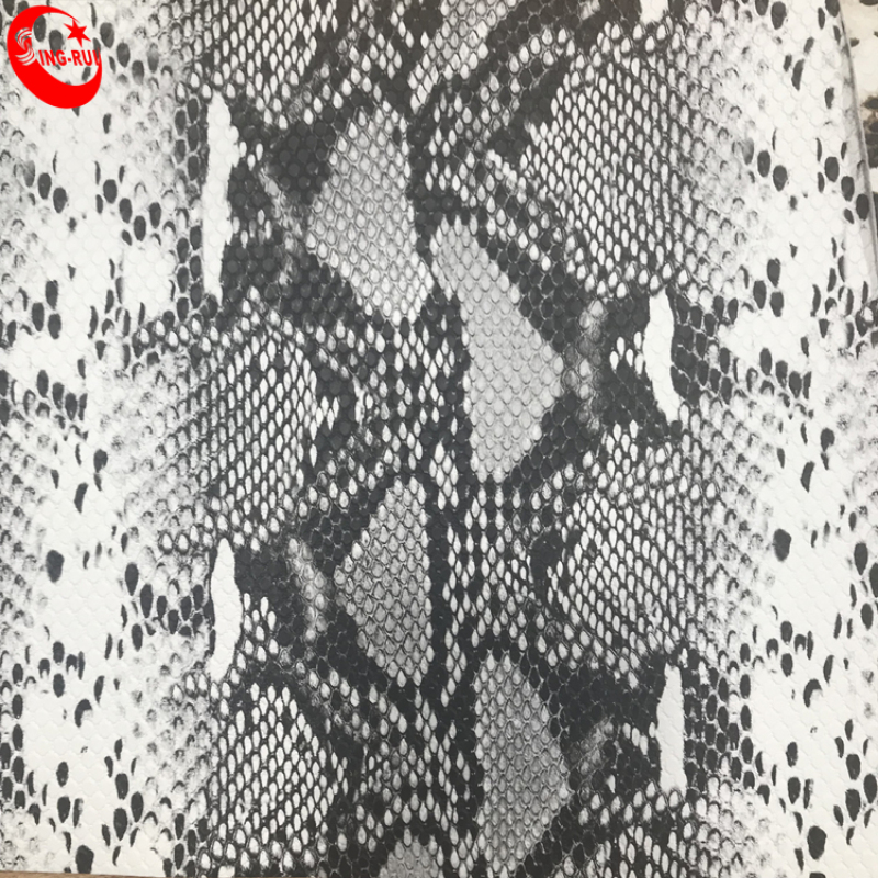 Fashion PU Snake skin Leather Fabric for Shoes or Bags