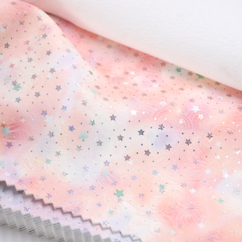 2020 NEW Free Sample Designer Printed Emboss Foil quality woven 1.35mm  synthetic pu leather material for shoes