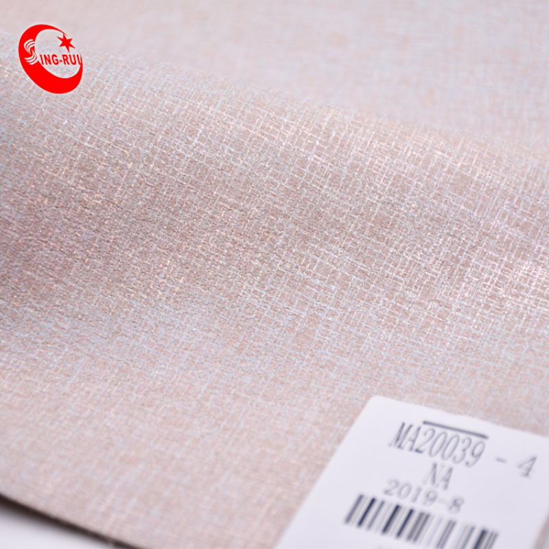 Metallic Plaid Design Synthetic Microfiber Leather PU for shoes for bag