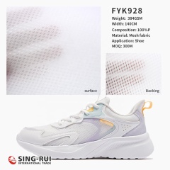 Nueva tela de malla deportiva de poliéster de 384gsm a la moda para zapatillas deportivas, tela sándwich de malla 3D