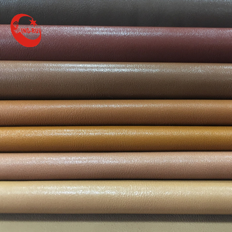 Smooth Shinny Nappa PU leather Woven Backing For  Shoes