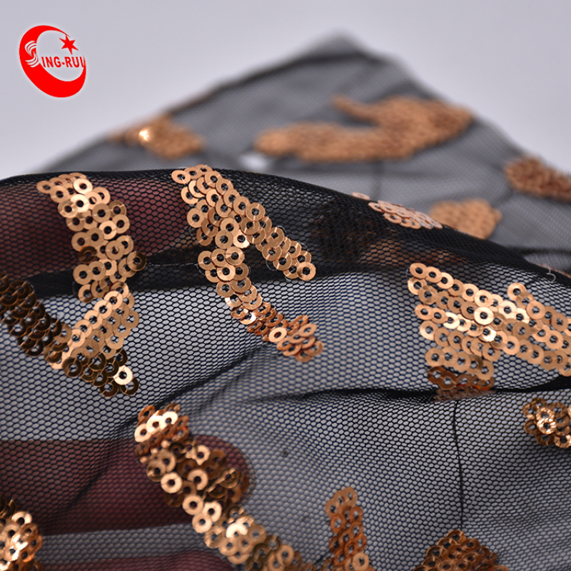 Good Price Tulle Sparkly Party Embroidery Sequined Mesh Fabrics Knitted Net Lace Tulle Bling Fish Scale Fabric For Dress Sale