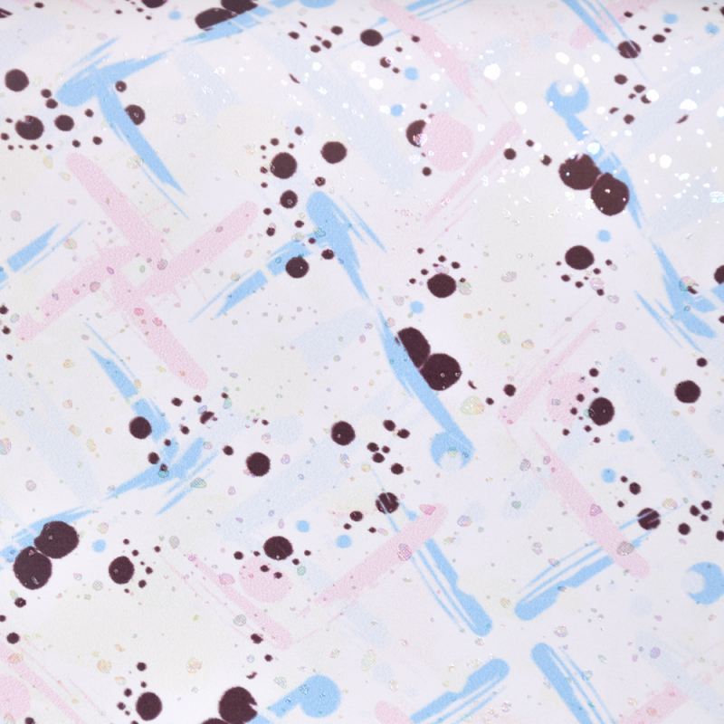 2022 NEW Free Sample Designer Printed Emboss Foil quality woven 1.35mm  synthetic pu leather material for shoes