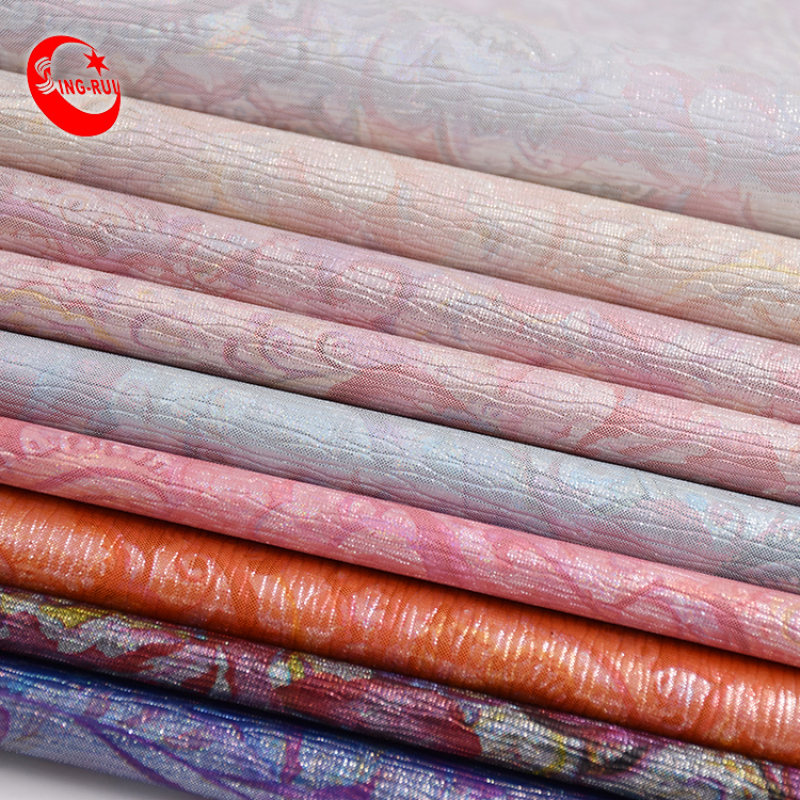 Printed Leather Fabric Rolls Embossing Artificial Leather Fabric