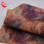 Portugal Pu Fabric Synthetic Cork Roll Printed Flower Customized Natural Cork Wood Leather Fabric For Bag