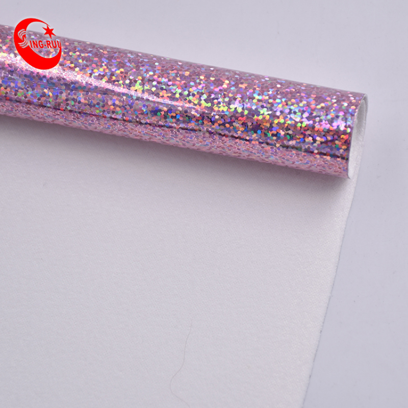 Shiny Dotted Iridescent Film TPU Material PU Leather for Children shoes upper