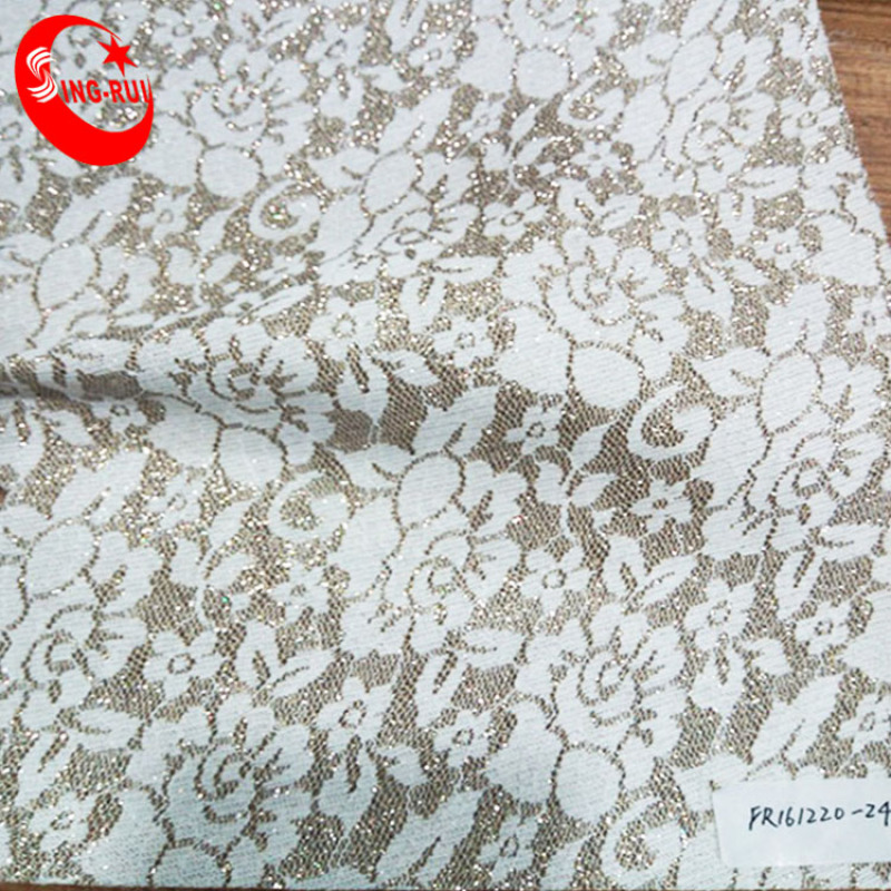 Mesh Glitter Zarina with Flower Pattern Tulle Lace Fabric for shoes