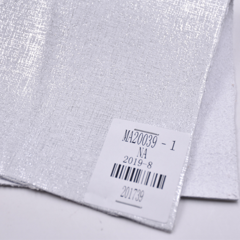 Metallic Plaid Design Synthetic Microfiber Leather PU for shoes for bag