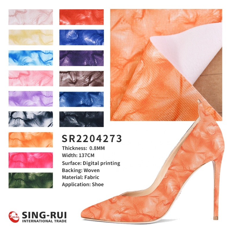 Custom color and pattern synthetic pu leather raw upper material for shoe covers