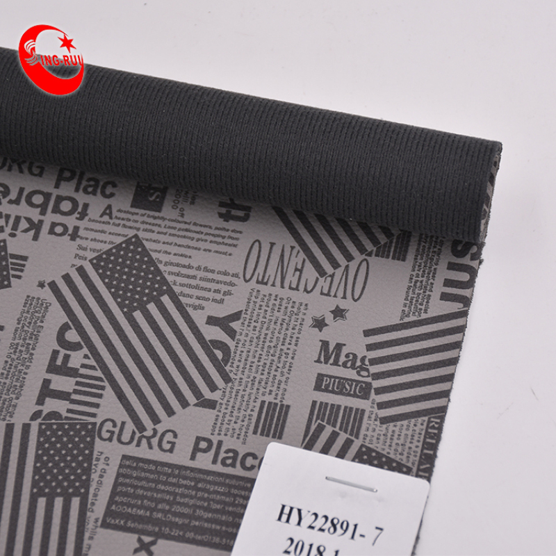 Newspaper Pattern Synthetic Leather Fabric Embossing Pu Leather For Making Bags