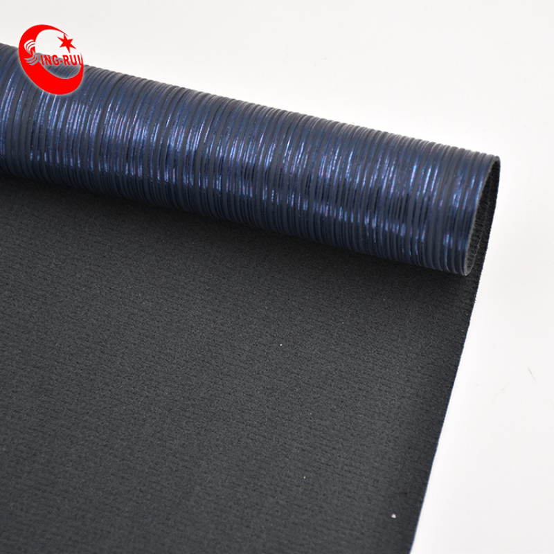 New Style Stripe Gold Pu Synthetic Leather Fabric Embossing Leather