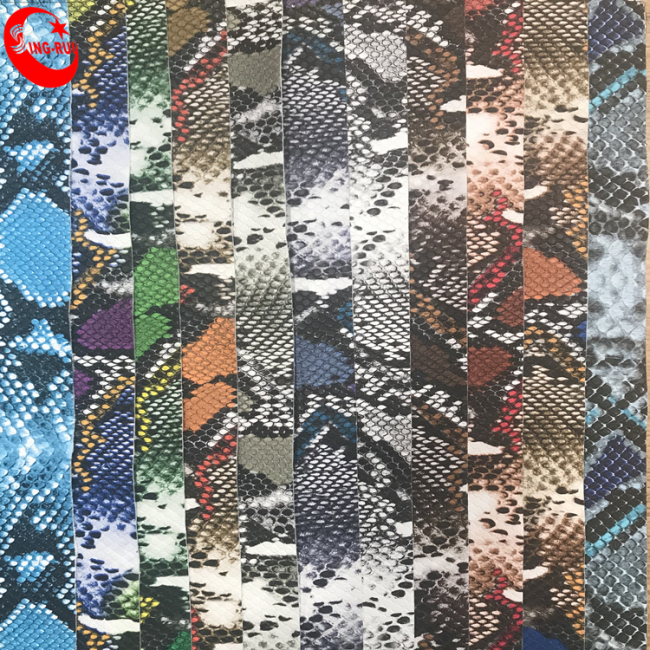 Fashion PU Snake skin Leather Fabric for Shoes or Bags