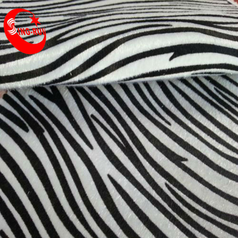 Zebra fur pu leather materials women shoes pu artificial leather