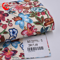 Recién llegado, tela de encaje de tul estampada personalizada, bordado de Pu, patrón decorativo, zapatos, flor, cuero Pu para bolsos