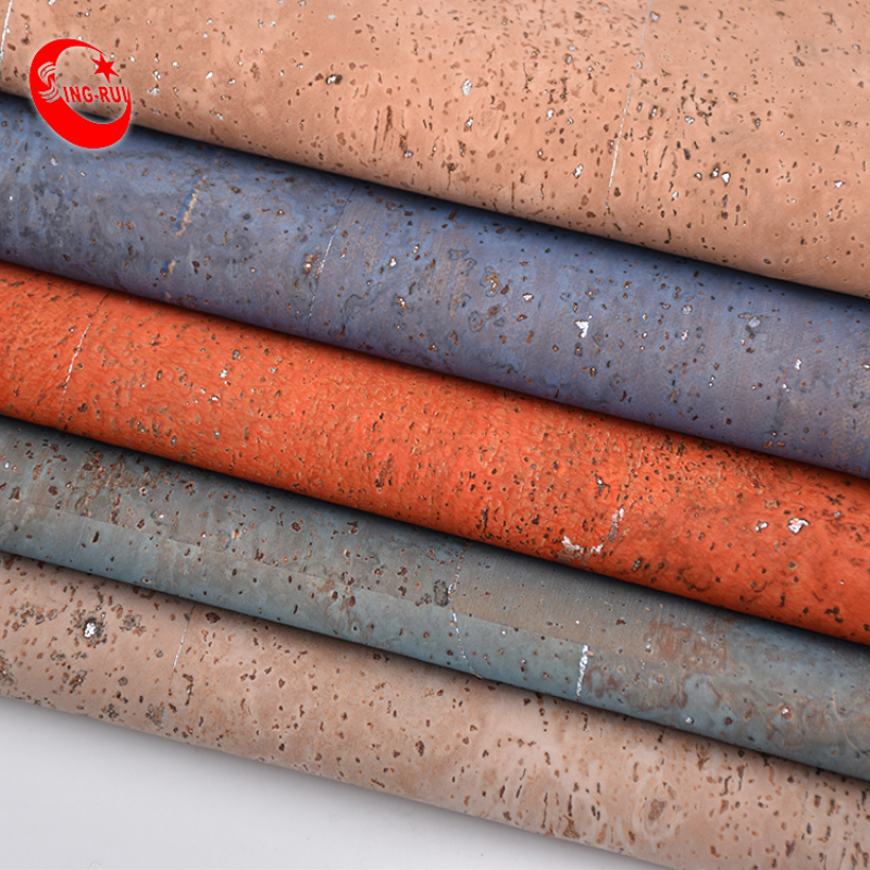 Colored Cork Fabric Rainbow  Cork Leather Fabric