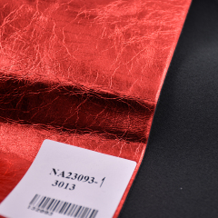 Custom Color Soft Metallic Blasting Nowoven Film Synthetic PU Leather Fabric For Shoes or Bags