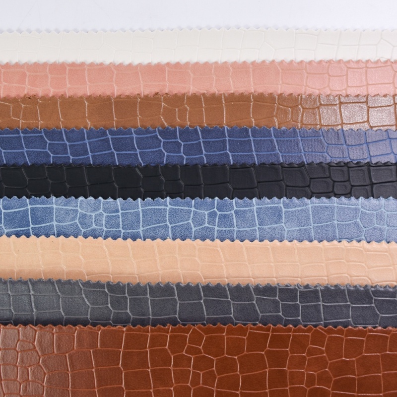 Wholesale custom color synthetic stone pattern animal pattern pvc leather for men's sandals