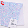 A4 Vinyl Sheet Iridescent Candy Color Chunky Glitter Fabric Solid Sparkly Faux Leather Sheets For Bag Shoes Decoration