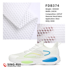 Manufacturer shoes material sandwich mesh 100% polyester knitted fabric for sports shoes