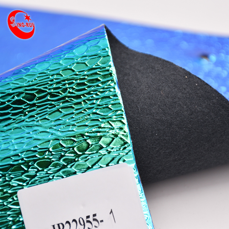 Reflective PU Leather Metallic Artificial Synthetic Leather