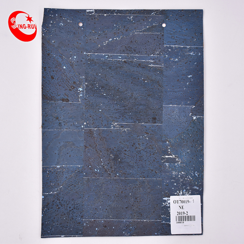 Low Moq Can Customize Pattern Portugal Natural Real Wood Design Bread Veins Recycled Cork Leather Fabric