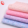 Tc Backing Pickle Glitter Pu for Shoes Shiny Pu Glitter Fabric For Lady Shoes