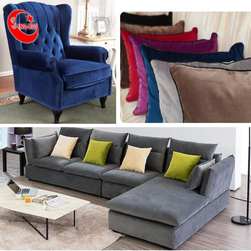 China Supplier 270GSM 100% Polyester Velvet Fabric Upholstery For Sofa