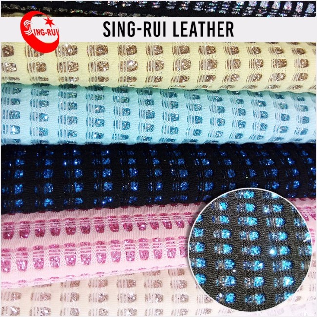 Competitive Product Shoe&Handbag Leather 100% Pu Synthetic Glitter Leather
