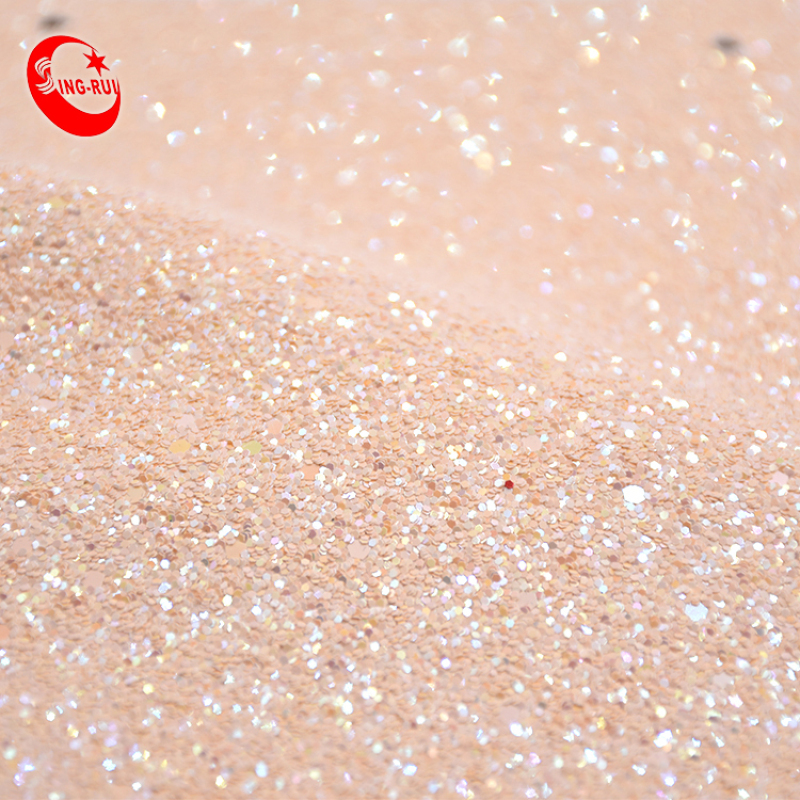 Chunky Holographic Colorful Reflective Embossed Glitter Fabric Wrinkle Resistant Pu Faux Leather Material For Shoes