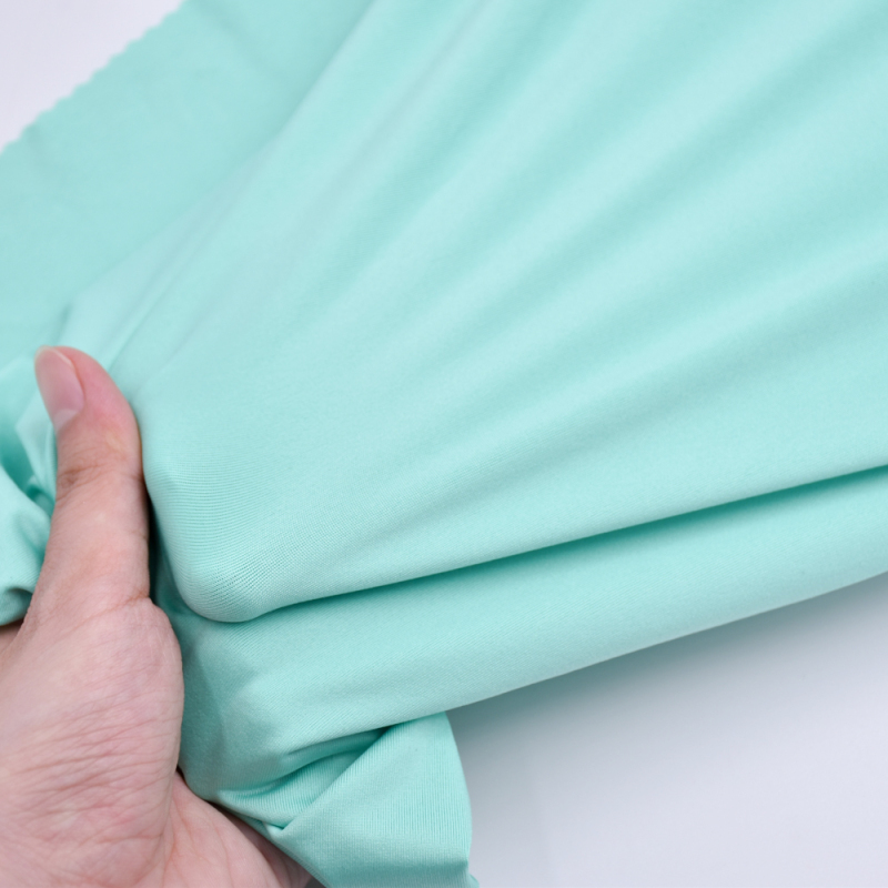 87% Polyester 13%Spandex Green Softness Hand feel Antimicrobial Sportswear Recycle Cloth Spandex Stretch Fabric