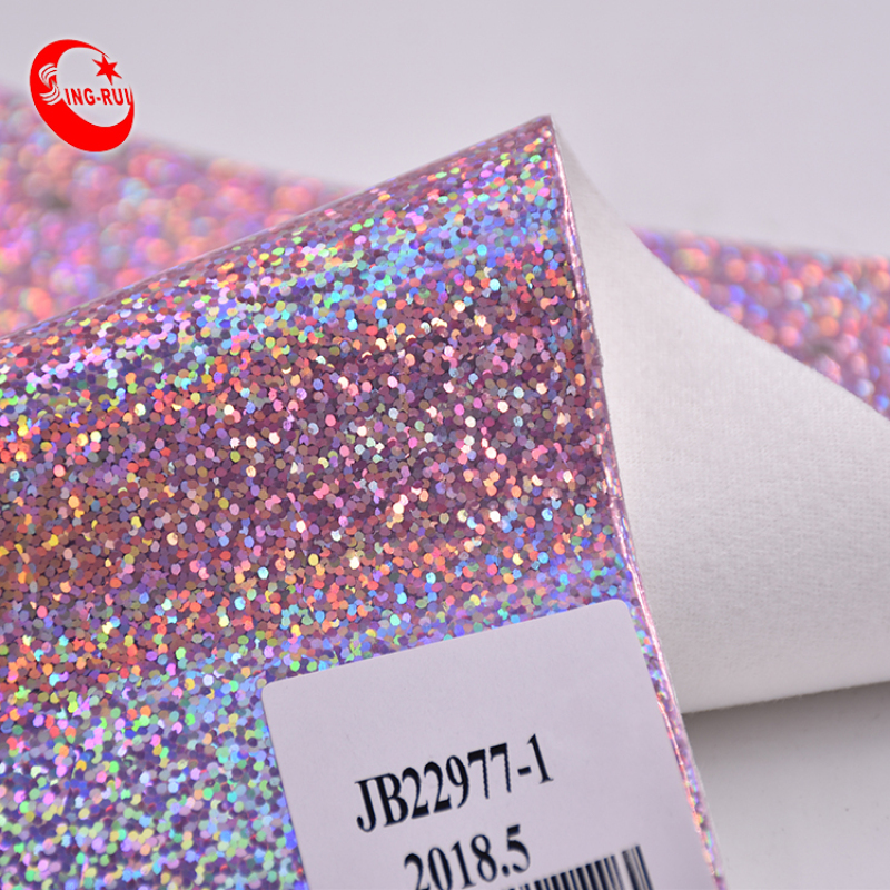Shiny Dotted Iridescent Film TPU Material PU Leather for Children shoes upper