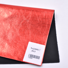 Custom Color Soft Metallic Blasting Nowoven Film Synthetic PU Leather Fabric For Shoes or Bags