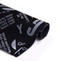 Custom Screen Printed Digital Alphabet Pattern Black Nubuck Pu Faux Leather Sheets Fabric For Shoes