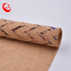 Patrón de stock al por mayor Portugal Print Puprint Custom Pu Tela de cuero de corcho ambiental natural adecuada para bolso