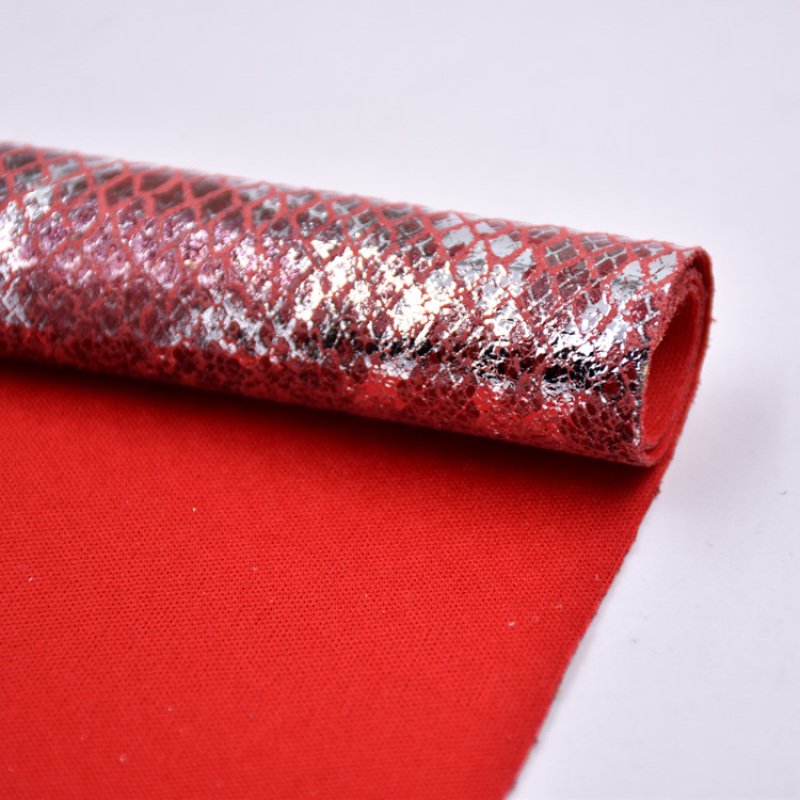 Cheap Fabric Manufacturer Custom Stock 100 Polyester Knitted Snake Skin Material Fabric Upholstery Bag Shoe